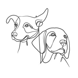 Dog Head Dog Head in One Line Art: Practice Pet Faces with Easy Drawing Technique