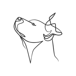 "Single Line Dog Head Sketch: A Simple Way to Illustrate Pet Expressions"