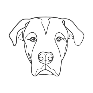 Dog Head Dog’s Head in One Line: Learn to Draw Pet Faces with Simple Shapes