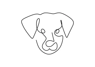 Dog Head Dog Head in One Line: Learn to Draw Pet Faces Quickly and Easily