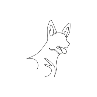 German Shorthaired Pointer Head "Minimalist German Shorthaired Pointer Head Sketch: Expressing Intelligence and Alertness with One Line Art"
