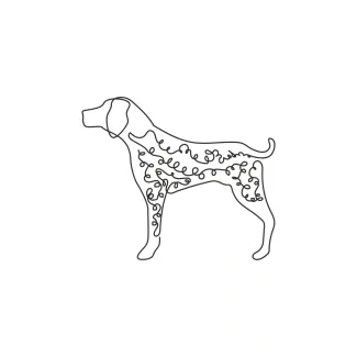 German Shorthaired Pointer "Minimalist German Shorthaired Pointer Sketch: Expressing Motion and Strength with One Line Art"