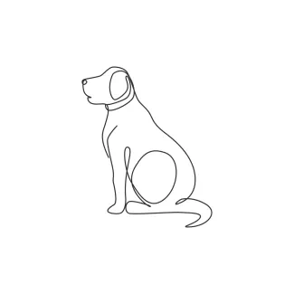 Labrador One Line Drawing: Loyal Dog in Simple Form