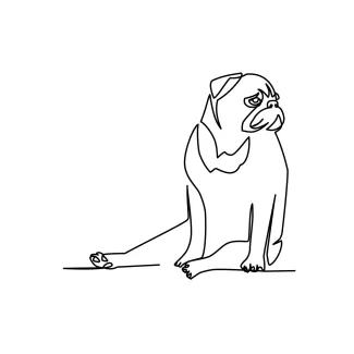 "Simple One-Line Art of Pugs: Learn to Draw Cute Dogs the Easy Way"