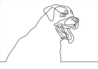 "One-Line Rottweiler Drawing: Strong and Simple Art for Kids to Try"