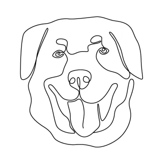 Rottweiler dog breed Draw a Rottweiler in One Line: Powerful Shape Practice for All Levels