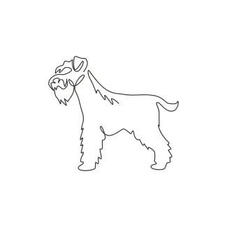 "One Line Miniature Schnauzer Sketch: Illustrating a Lively and Alert Companion with Minimalist Techniques"