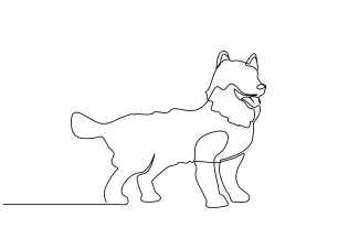 "One-Line Drawing of a Siberian Husky: Easy and Fun for Kids"