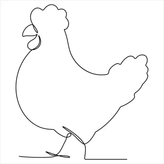 Chicken One-Line Chicken Drawing: Simplify Farm Animal Sketching with Ease