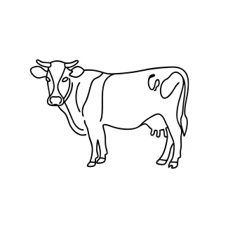 Cow One-Line Cow Drawing: Easy Farm Animal Sketching with Simple Lines