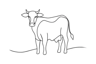 Cow One-Line Cow Drawing Tutorial: Learn Animal Shape with Simple Farm Practice