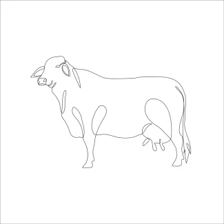 Cow One-Line Cow Drawing for Beginners: Easy Art Practice with Farm Animal Shapes
