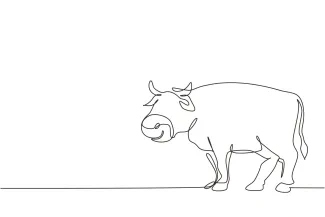 Cow One-Line Cow Drawing for All Ages: Learn Proportions and Practice Animal Outlines