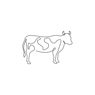 Cow Simple Cow One-Line Drawing: Great for Practicing Proportions and Animal Design