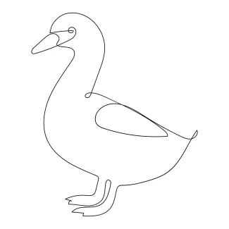 Duck Draw a Duck in One Continuous Line: Quick and Simple Bird Art Practice