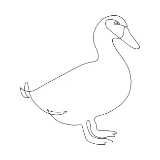 Duck Easy One-Line Duck Art: Simple Bird Sketching Practice for Kids and Beginners