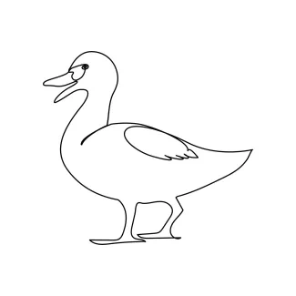 Duck Simple One-Line Duck Drawing: Friendly Bird Sketching for Early Learners