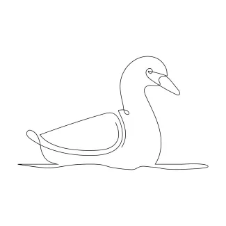 Duck One-Line Duck Drawing: Simple and Friendly Bird Sketch for Beginners