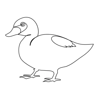 Duck Easy Duck Drawing in One Line: Great Practice for Beginner Animal Artists