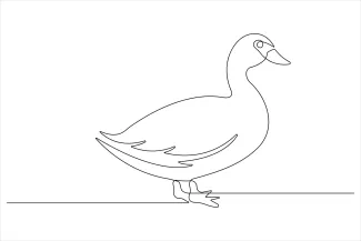 Duck One-Line Duck Art Practice: Easy Bird Drawing for Fun and Skill Building