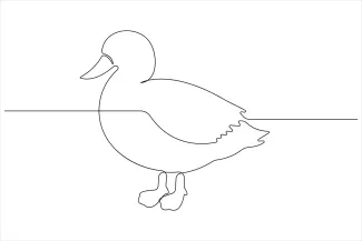 Duck Easy One-Line Duck Drawing: Fun Water Bird Practice for All Skill Levels