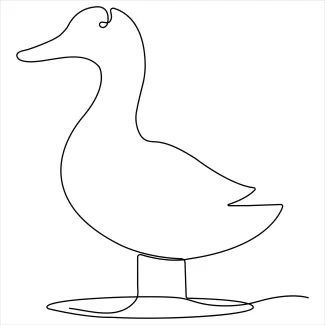Duck Simple One-Line Duck Drawing: Easy Bird Sketching for Beginners