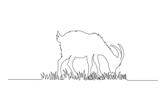 Goat One-Line Goat Drawing: Practice Strong and Simple Animal Shapes