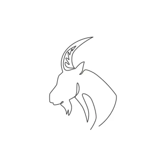 Goat Beginner One-Line Goat Drawing: Learn Animal Shapes with a Continuous Line