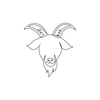 Goat One-Line Goat Drawing for Practice: Build Art Skills with a Simple Animal Outline