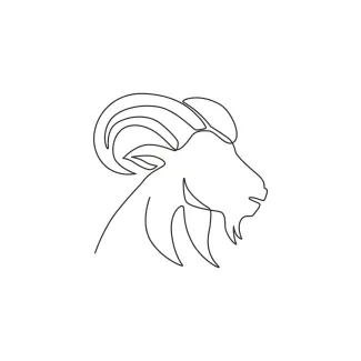 Goat Simple Goat One-Line Drawing: A Great Exercise in Animal Form Recognition