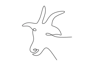 Goat Draw a Goat in One Line: Great Practice for Simple Animal Drawing