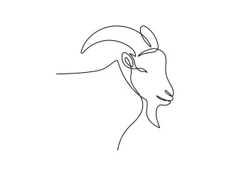 Goat One-Line Goat Drawing: Easy Practice for Sketching Horned Animals