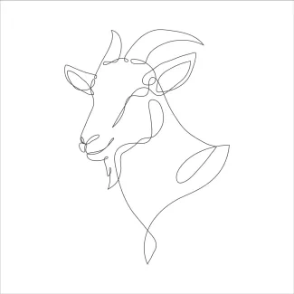 Goat Easy One-Line Goat Drawing: Explore Animal Shapes with Simple Drawing Tools