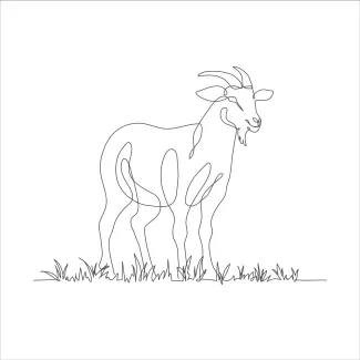 Goat Easy Goat Drawing with One Line: Learn Animal Art through Simple Shapes