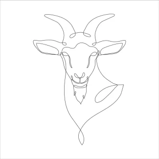 Goat One-Line Goat Drawing Exercise: Learn to Sketch Using Simple Continuous Lines