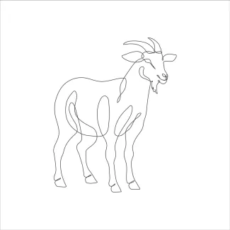 Goat One-Line Goat Art for Beginners: Draw Animals Using Simple Connected Lines