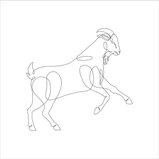 Goat Easy One-Line Goat Drawing: Learn to Sketch Animal Forms with Minimal Effort