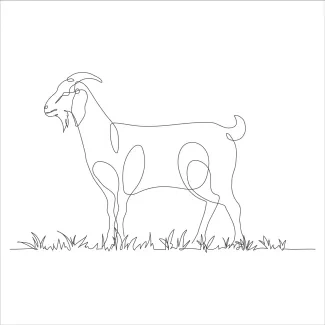 Goat Easy One-Line Goat Drawing Practice: Fun and Fast Animal Art for Beginners