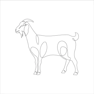 Goat Learn Goat Drawing with One Line: Easy Animal Art for Skill-Building