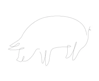 Pig One-Line Pig Drawing: Practice Simple Animal Shapes with Farm Theme