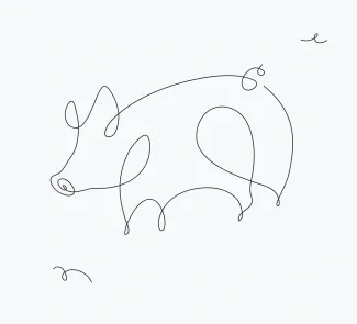 Pig Easy One-Line Pig Drawing: Practice Drawing Round Farm Animals with Less Effort