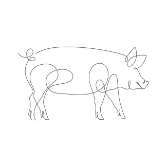 Pig One-Line Pig Drawing for Kids and Beginners: Simple Shapes for Fun Animal Art