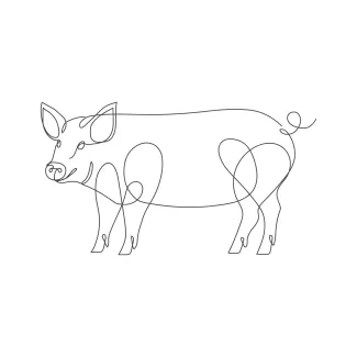 Pig One-Line Pig Drawing Practice: Fun and Simple Animal Art for Everyone