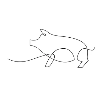Pig One-Line Pig Art for Beginners: Easy Daily Drawing Using Farm Animal Shapes