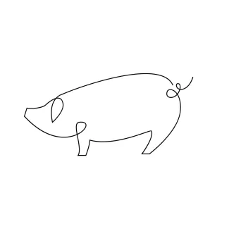 Pig One-Line Pig Art Practice: Easy Drawing for Relaxation and Skill Building