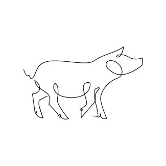 Pig Fun Pig Drawing in One Line: Perfect for Young Learners and Quick Art Sessions