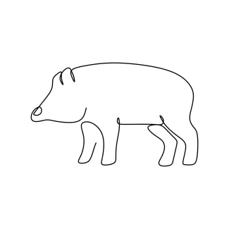 Pig Simple One-Line Pig Drawing for Beginners: Farm Animal Art Using One Continuous Line
