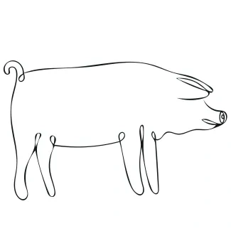 Pig Easy One-Line Pig Drawing: Simple and Fun Animal Art for Beginners