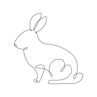 Bunny One-Line Bunny Sketching: Learn Animal Drawing with Simple Curves