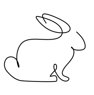 Easy Bunny One-Line Drawing: Great for Practicing Gentle Animal Shapes